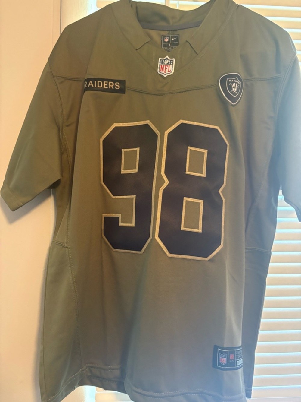 NFL Raiders Olive Green #98 Jersey